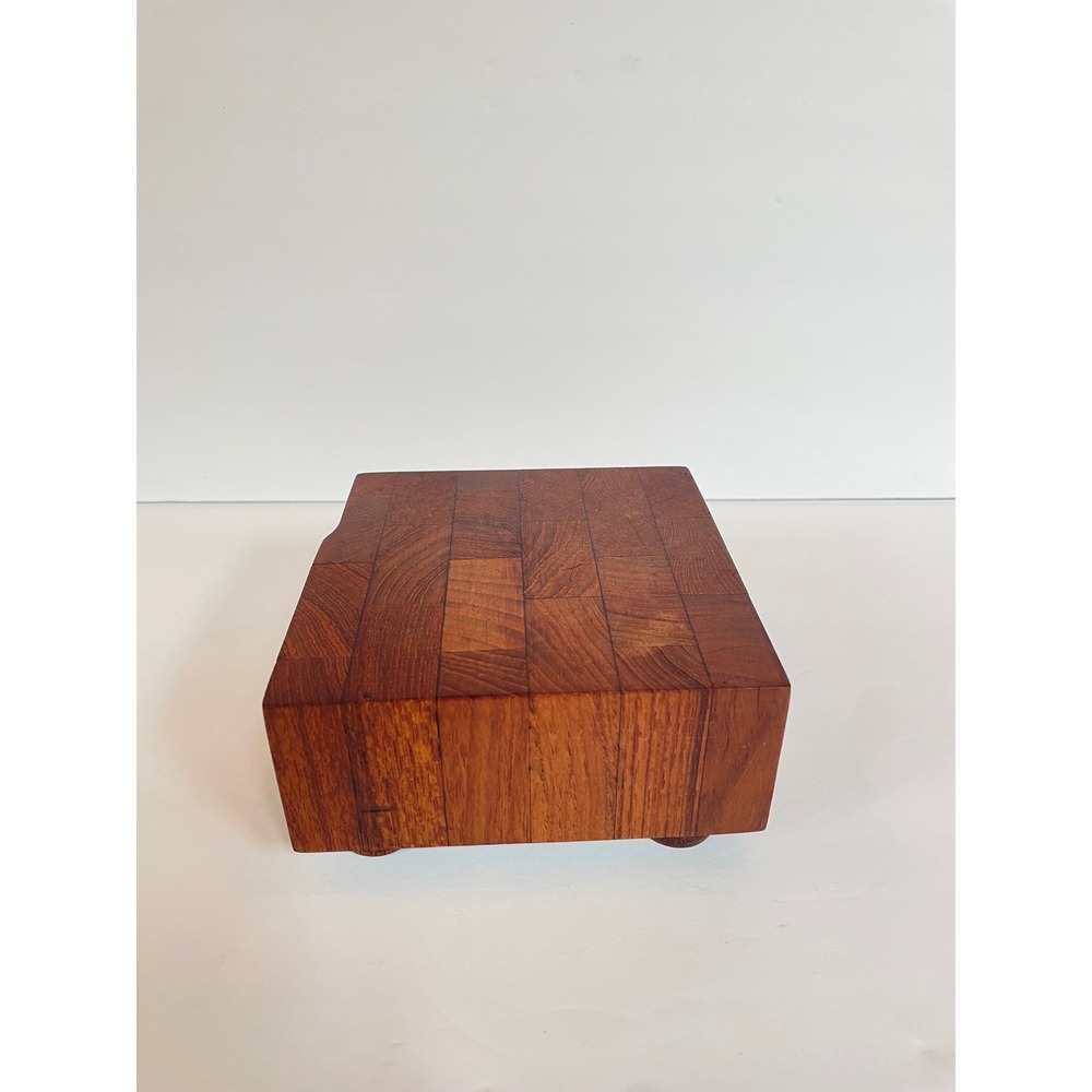Burmese Teak Wood Butcher Block Footed Cutting Board